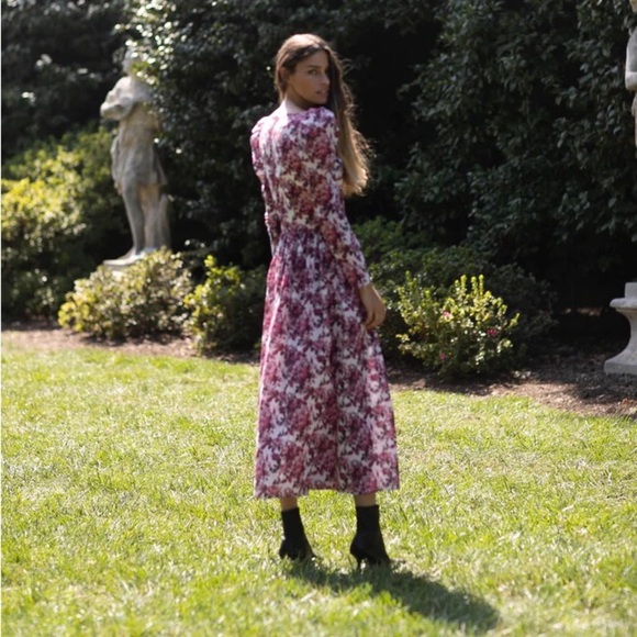 Tuckernuck Damaris Bailey Elisabeth Floral Puff Sleeve Dress New Size Large - Picture 3 of 13